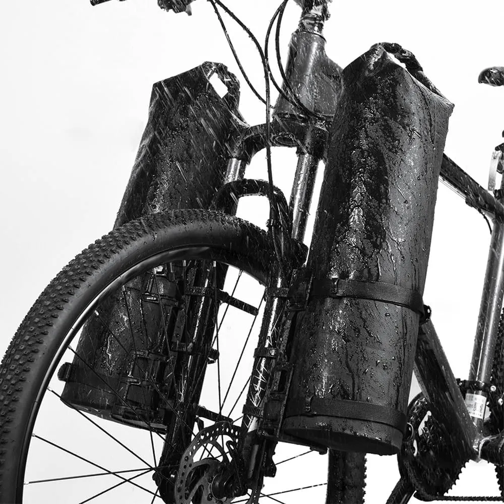 LIXADA 3L/7L Bike Fork Bag - Waterproof Dry Bag, Roll Top Design, Lightweight Bicycle Fork Bag, Portable Cycling Pack for Mountain & Road Bikes, Scooter