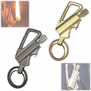Llavero Encendedor De Acero, Flint and Steel Fire Starter, Fire Starter Survival Tool, Keychain Lighter Match Strike, Portable Waterproof Starters, Stylish and Functional Alloy Keychain