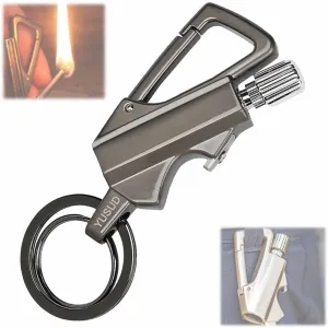 Llavero Encendedor De Acero, Flint and Steel Fire Starter, Fire Starter Survival Tool, Keychain Lighter Match Strike, Portable Waterproof Starters, Stylish and Functional Alloy Keychain