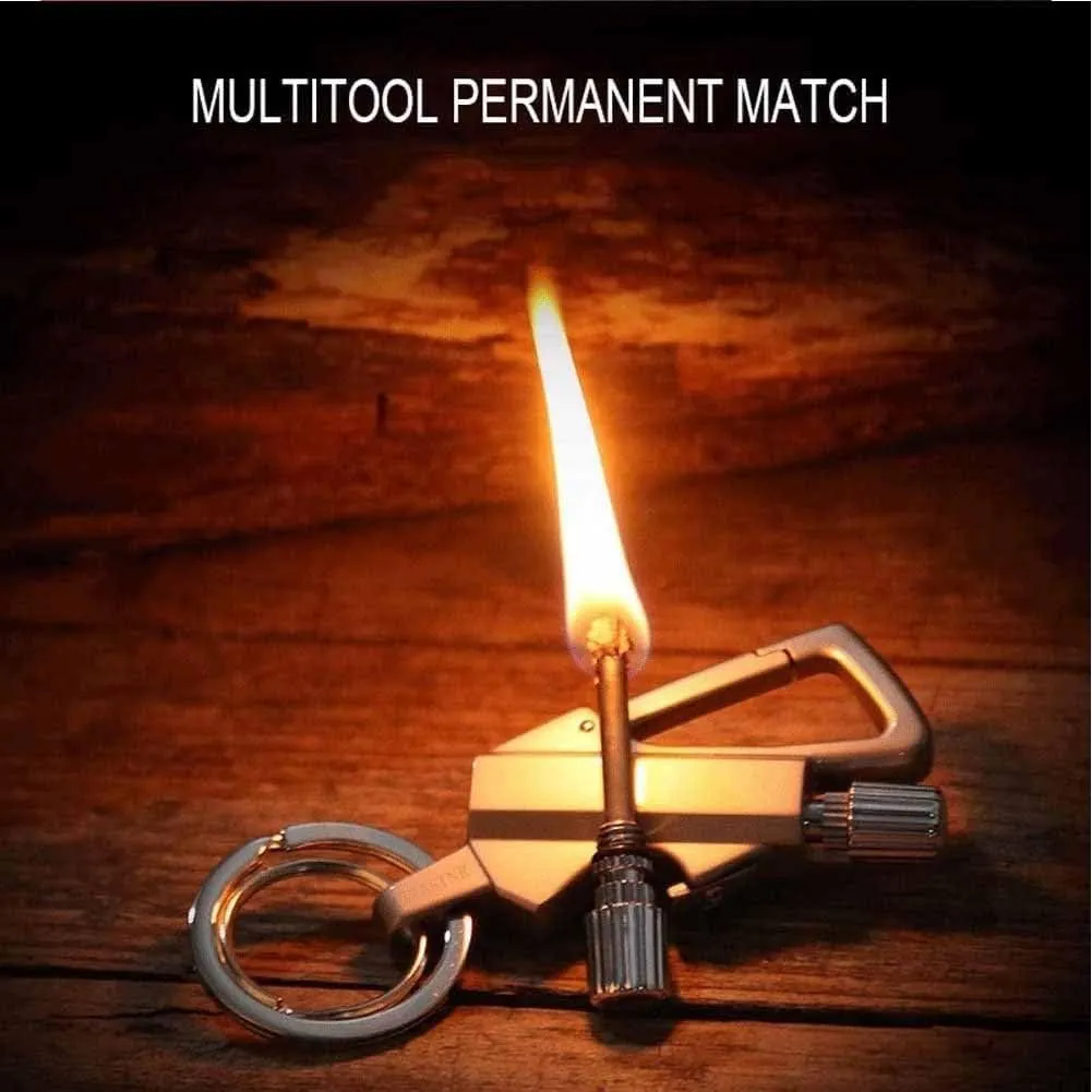 Llavero Encendedor De Acero, Flint and Steel Fire Starter, Fire Starter Survival Tool, Keychain Lighter Match Strike, Portable Waterproof Starters, Stylish and Functional Alloy Keychain