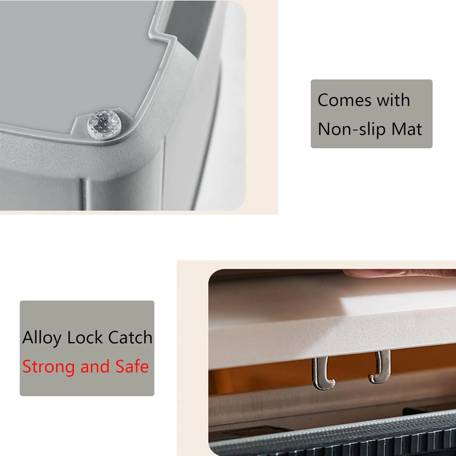 Lockable Storage Bin Outdoor Lock Box Plastic Storage Container Versatile Organizer with Changeable Lock for Home Office School Travel Business (White, 16 Liters)