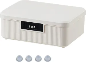 Lockable Storage Bin Outdoor Lock Box Plastic Storage Container Versatile Organizer with Changeable Lock for Home Office School Travel Business (White, 16 Liters)