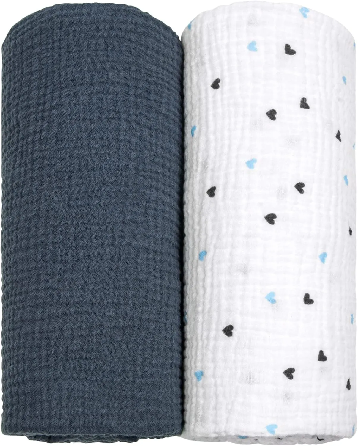 Lulu moon Muslin Swaddle Blanket Baby Receiving Blankets Neutral, 2 Pack, Travel Space
