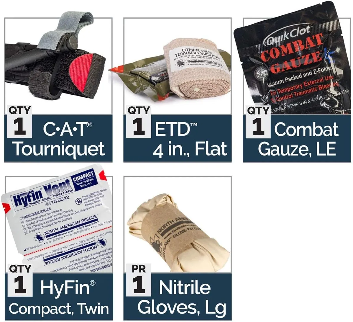 M-FAK Mini First AId Kit for Law Enforcement w/CAT Tourniquet (Black)
