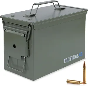 M2A2 50 Cal Ammo Can Army Green Ammo Storage Container with Front Latch System Steel Military Grade Case