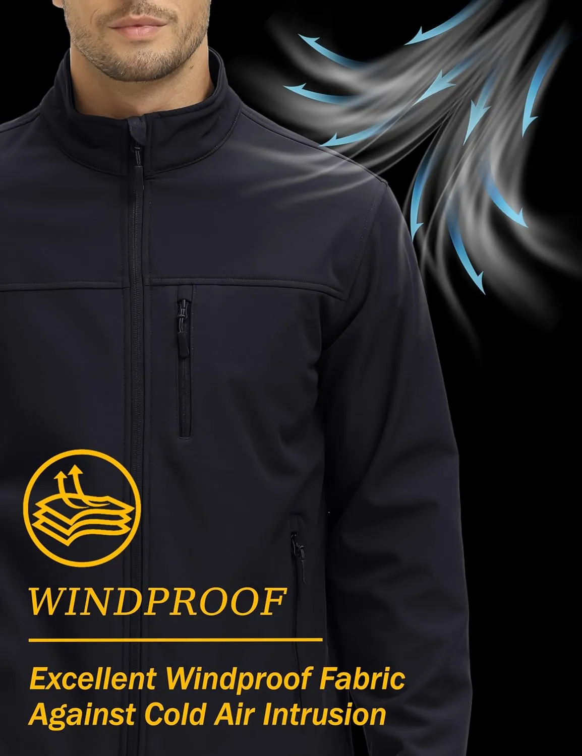MAGCOMSEN Men's Tactical Jacket Fleece Lined Soft Shell Winter Jacket Lightweight Water Resistant Coats Outwear