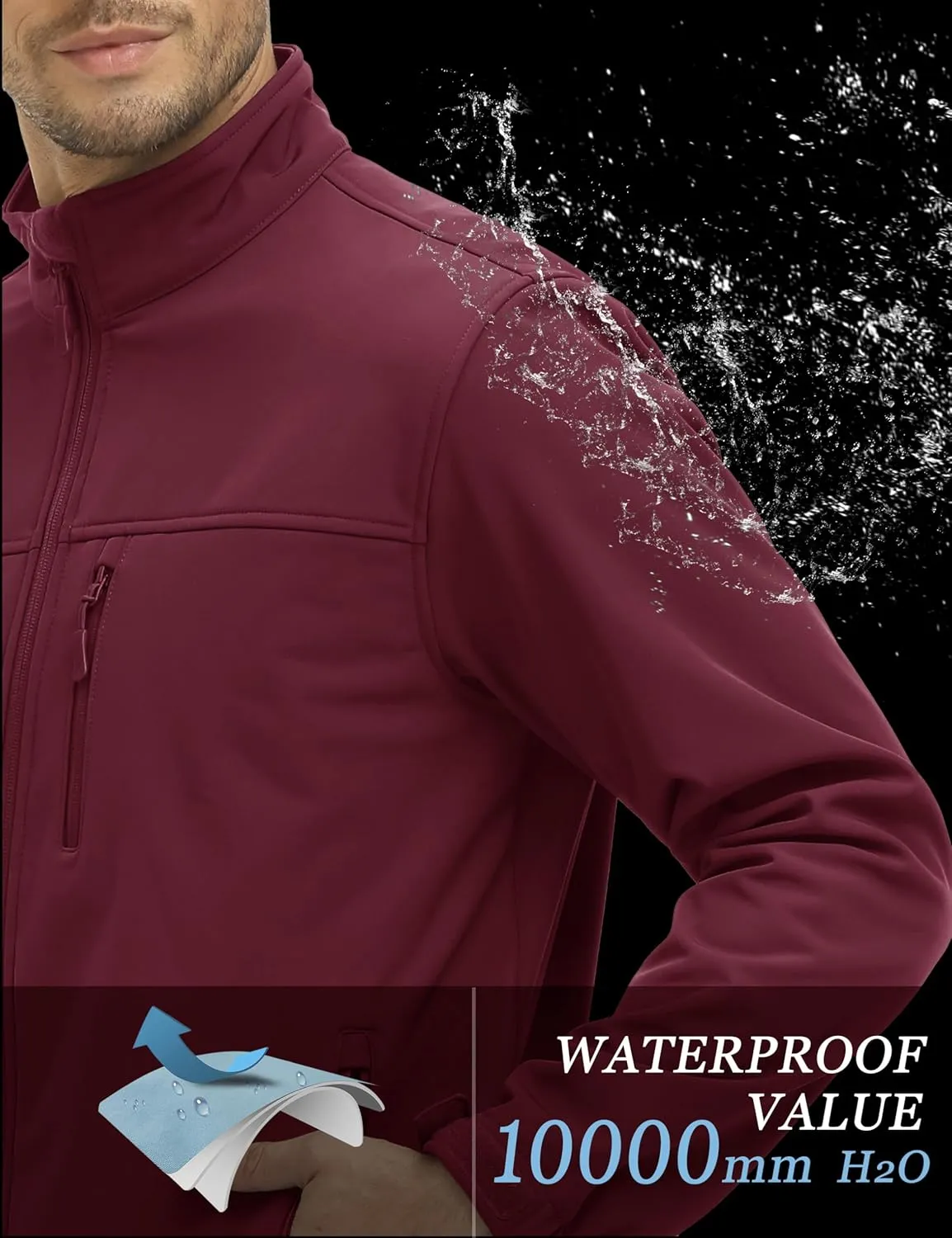 MAGCOMSEN Men's Tactical Jacket Fleece Lined Soft Shell Winter Jacket Lightweight Water Resistant Coats Outwear