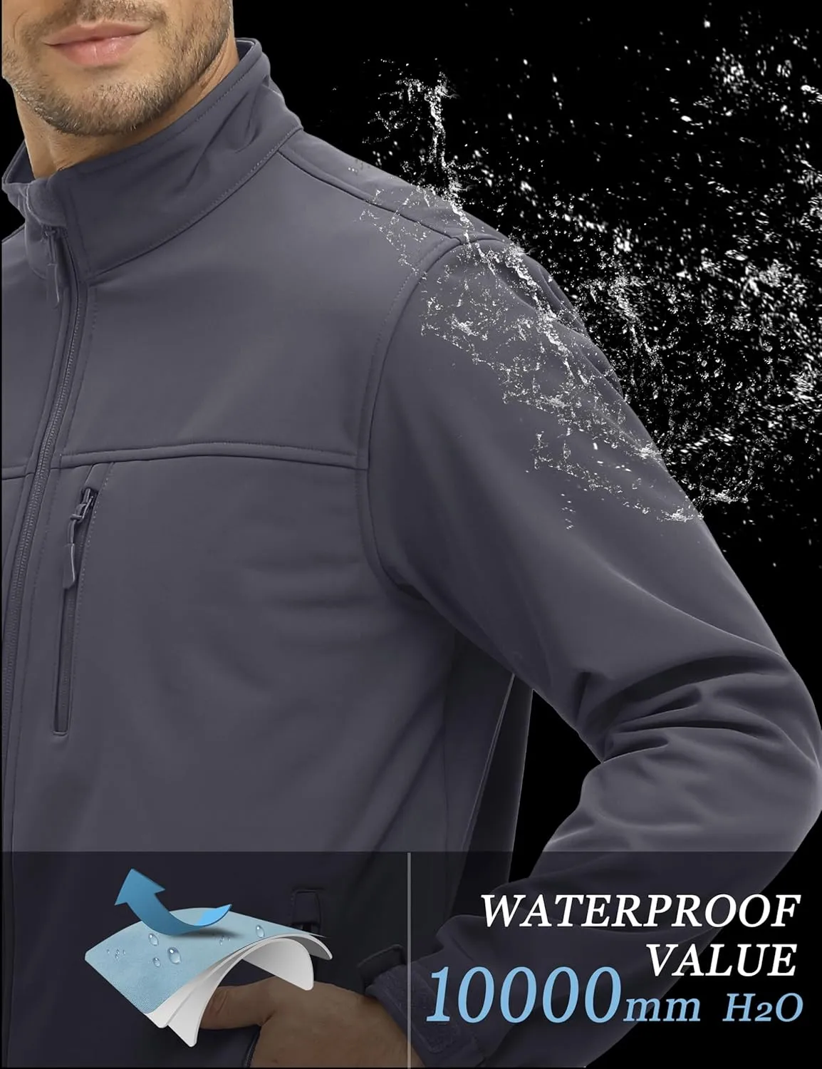 MAGCOMSEN Men's Tactical Jacket Fleece Lined Soft Shell Winter Jacket Lightweight Water Resistant Coats Outwear