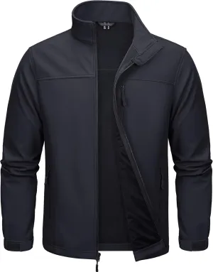MAGCOMSEN Men's Tactical Jacket Fleece Lined Soft Shell Winter Jacket Lightweight Water Resistant Coats Outwear