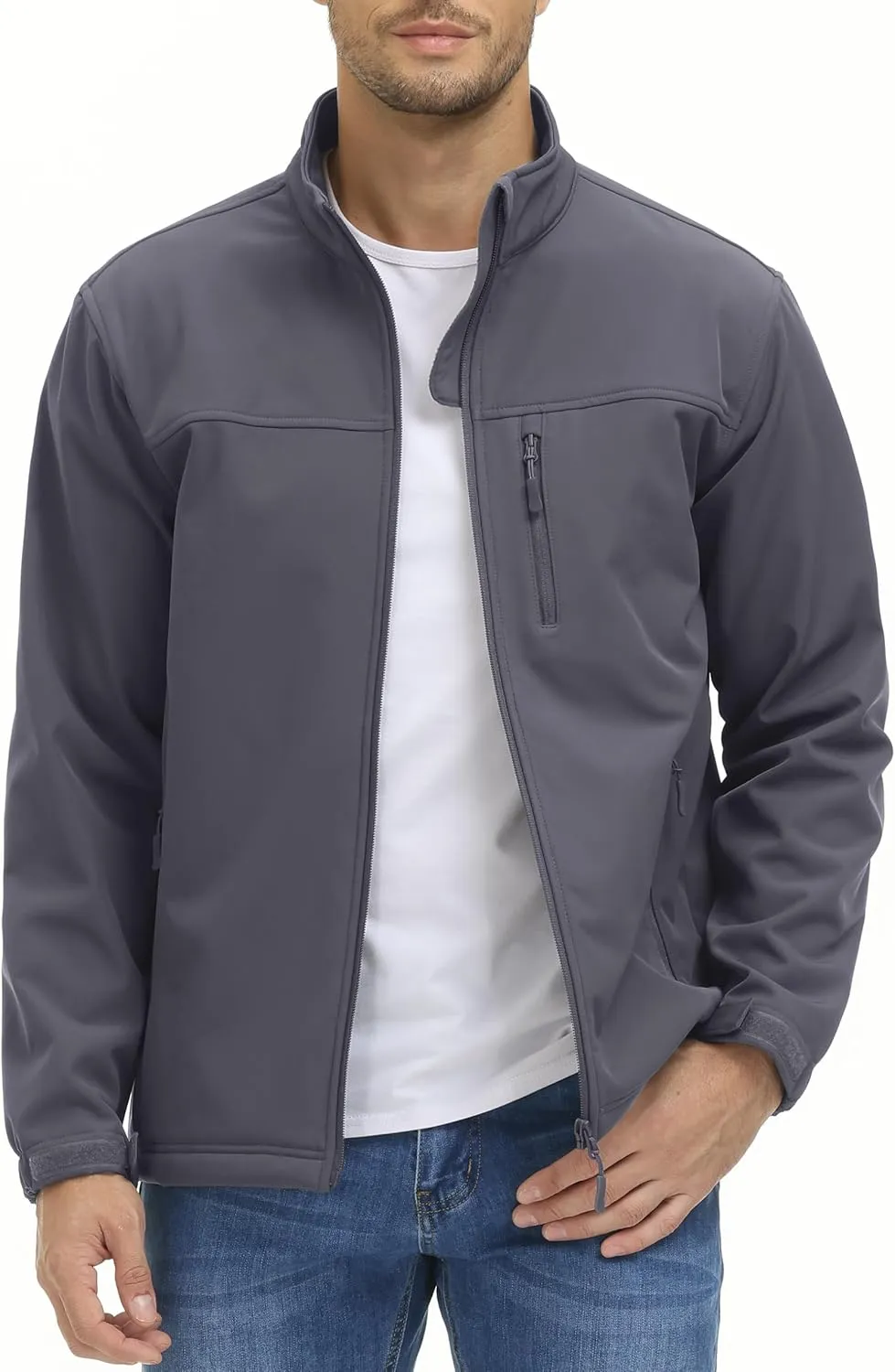 MAGCOMSEN Men's Tactical Jacket Fleece Lined Soft Shell Winter Jacket Lightweight Water Resistant Coats Outwear