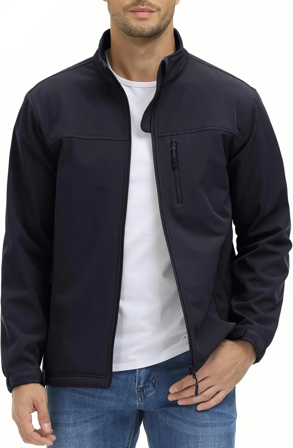 MAGCOMSEN Men's Tactical Jacket Fleece Lined Soft Shell Winter Jacket Lightweight Water Resistant Coats Outwear
