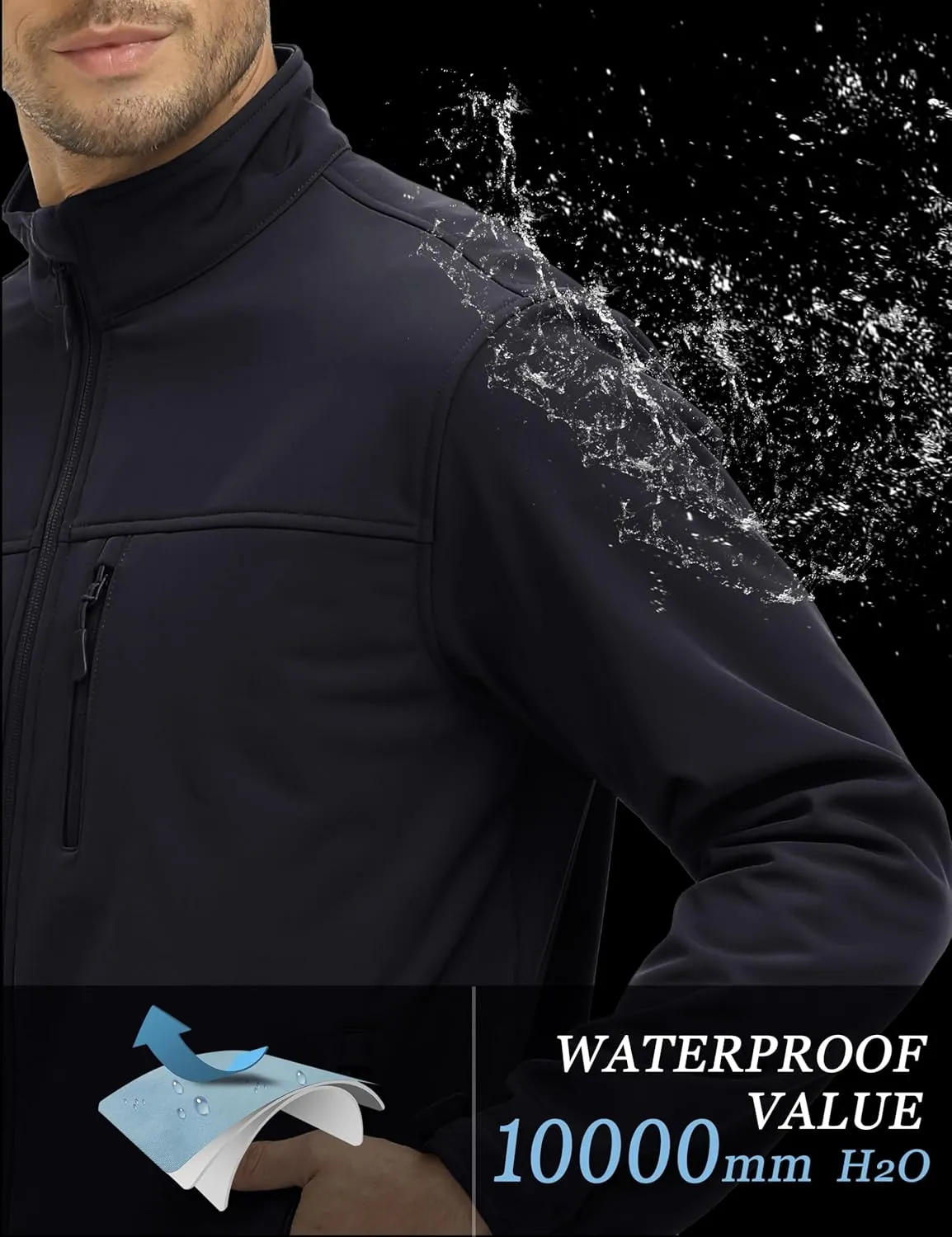 MAGCOMSEN Men's Tactical Jacket Fleece Lined Soft Shell Winter Jacket Lightweight Water Resistant Coats Outwear