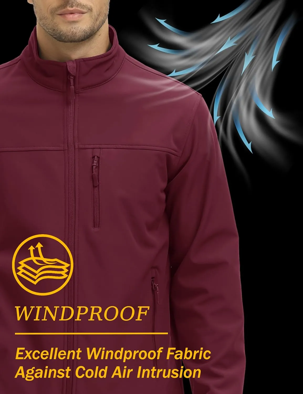 MAGCOMSEN Men's Tactical Jacket Fleece Lined Soft Shell Winter Jacket Lightweight Water Resistant Coats Outwear