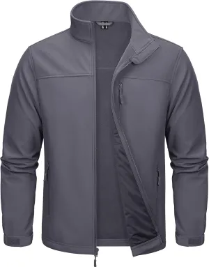 MAGCOMSEN Men's Tactical Jacket Fleece Lined Soft Shell Winter Jacket Lightweight Water Resistant Coats Outwear