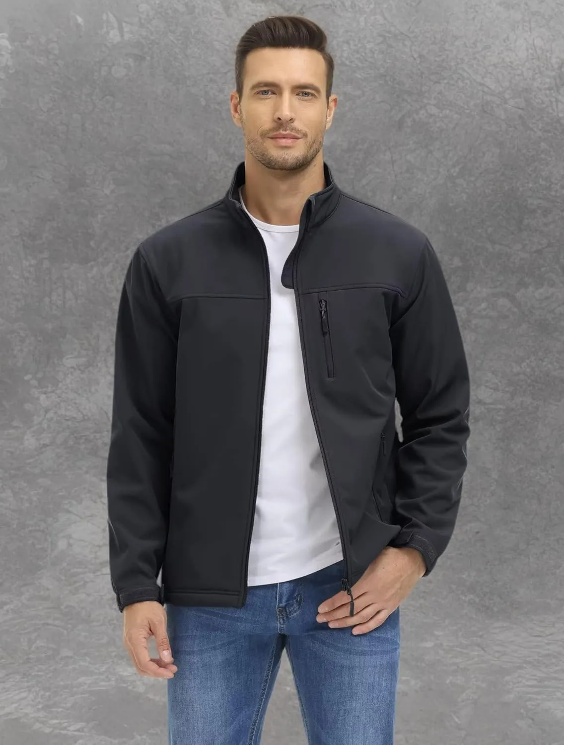 MAGCOMSEN Men's Tactical Jacket Fleece Lined Soft Shell Winter Jacket Lightweight Water Resistant Coats Outwear