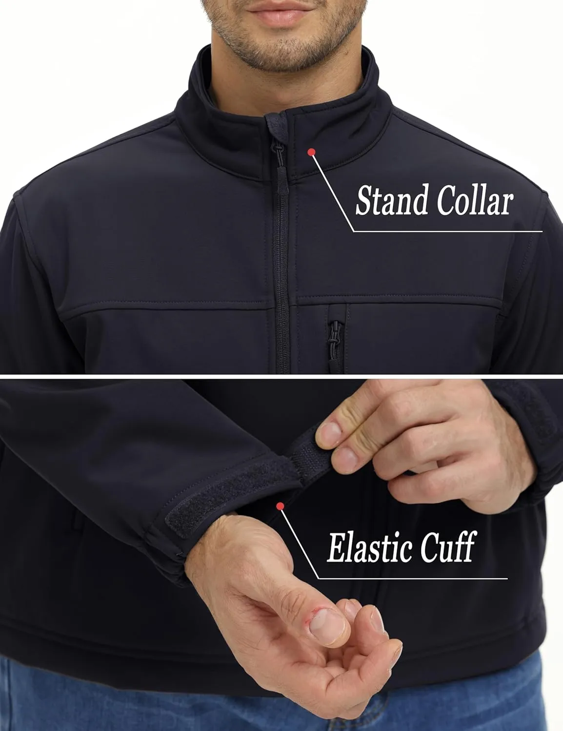 MAGCOMSEN Men's Tactical Jacket Fleece Lined Soft Shell Winter Jacket Lightweight Water Resistant Coats Outwear