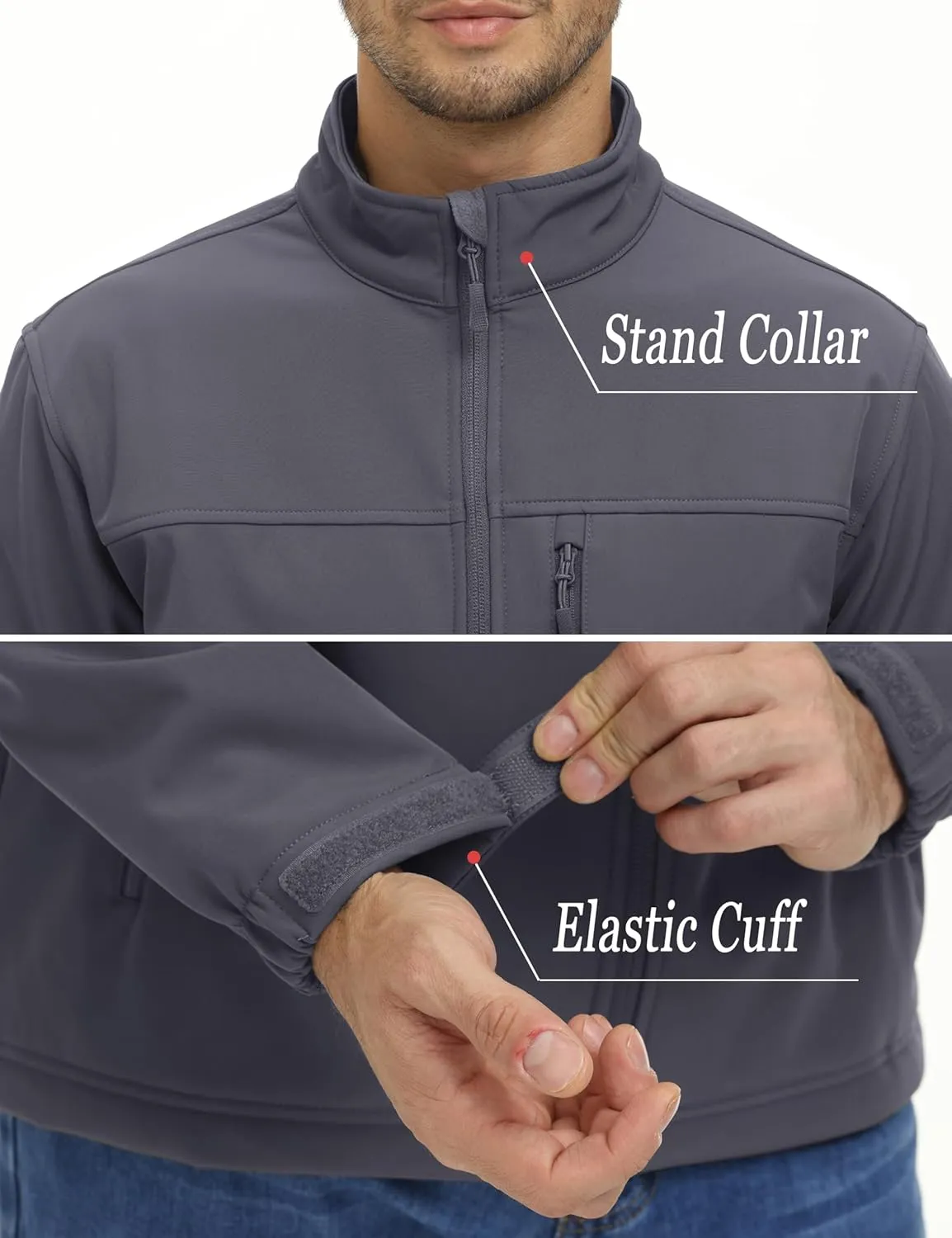 MAGCOMSEN Men's Tactical Jacket Fleece Lined Soft Shell Winter Jacket Lightweight Water Resistant Coats Outwear