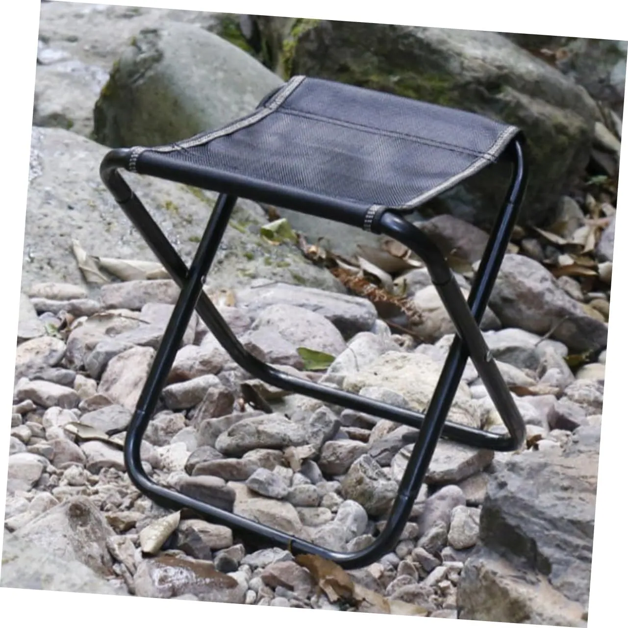 MAGICLULU Portable Folding Stool Outdoor Chairs Small Stool Folding Camping Stool Folding Stools for Adults Portable Fold up Stool Portable Stool Fold up Chair Outdoor Stool Black Canvas