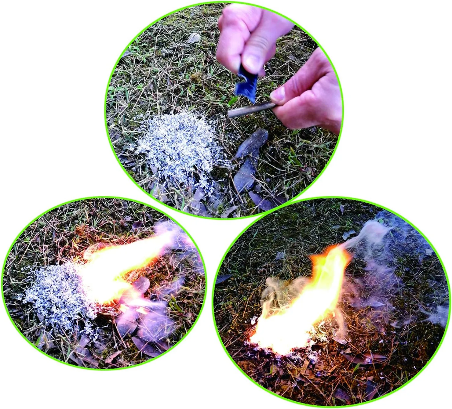 Magnesium Shavings Fire Starter Kit – 6 Bags of 99% Pure Magnesium   Ferro Rod in Waterproof Tin for Camping, Survival, Bushcraft, Emergency