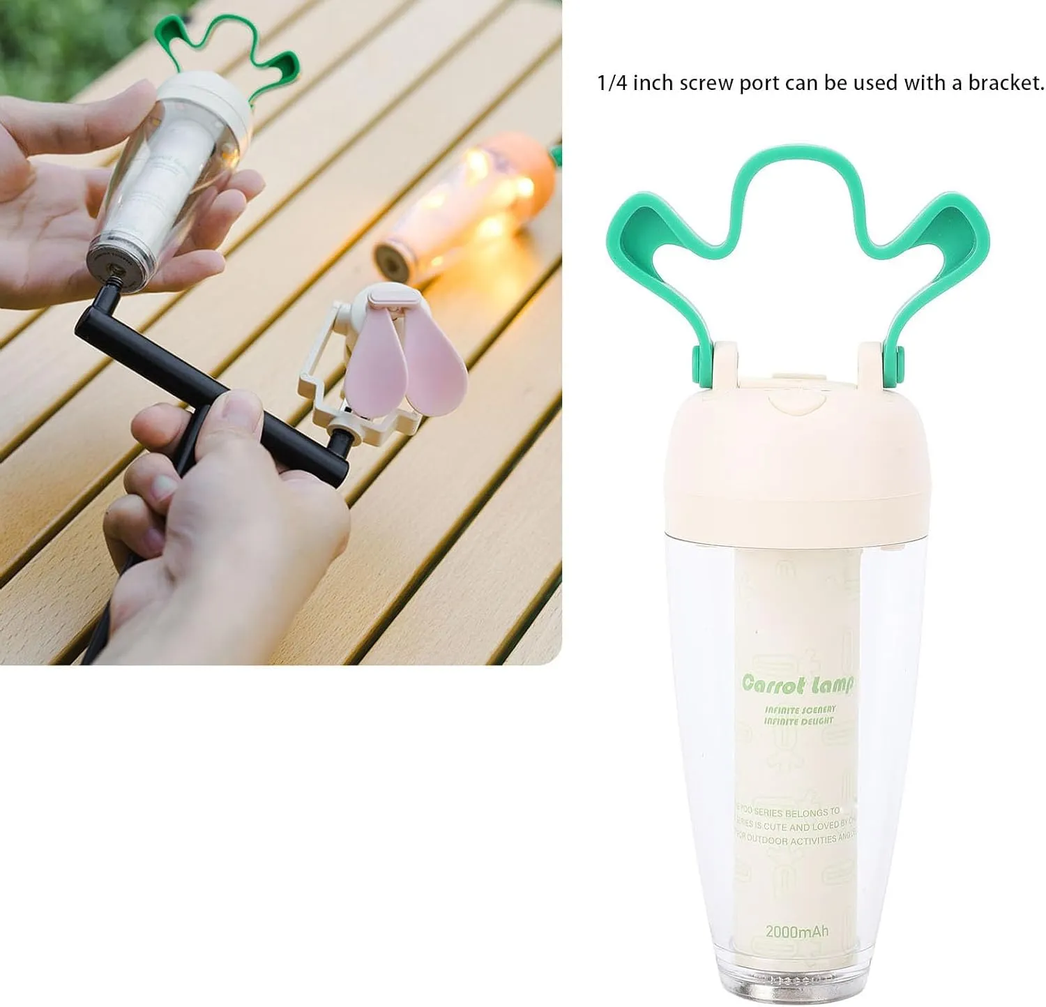 Magnetic Camping Lamp, Camping Light with 4 Brightness Levels, Carrot Shaped for Hiking Backpacking (1)