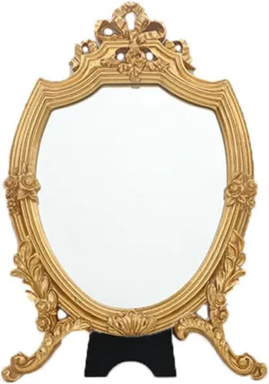 Makeup Mirror Light Luxury Retro Style Carved Hollow Makeup Mirror Bow Embossed Vanity Mirror Ornaments Interior Decoration Beauty Mirror