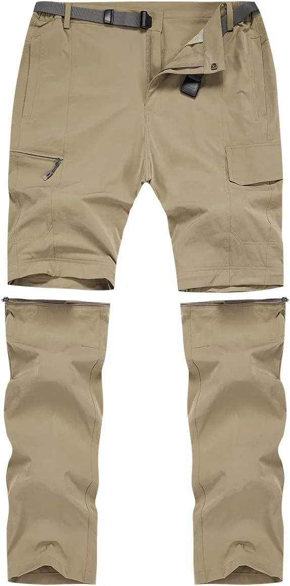 MANSDOUR Men's Hiking Pants Convertible Quick Dry Lightweight Zip-Off Outdoor Travel Camping Fishing Pants