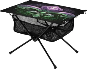 Mardi Gras Purple Portable Folding Camping Table, Compact Lightweight Beach Table with Carrying Bag for Outdoor Picnics, BBQs, Camp