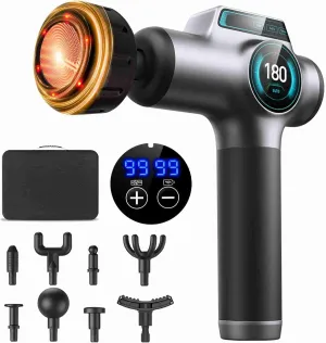 Massage Gun with Heat, High-Performance Percussion Massager for Muscle Relief, Professional Deep Tissue Massage Gun&Handheld Muscle Massage Gun for Full-Body Relaxation with Storage Bag,