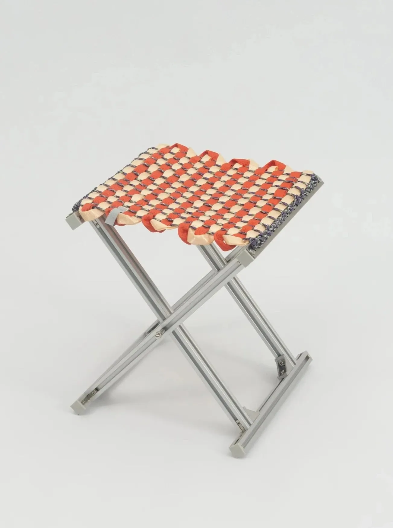 Mazha Stool - Cream/Persimmon