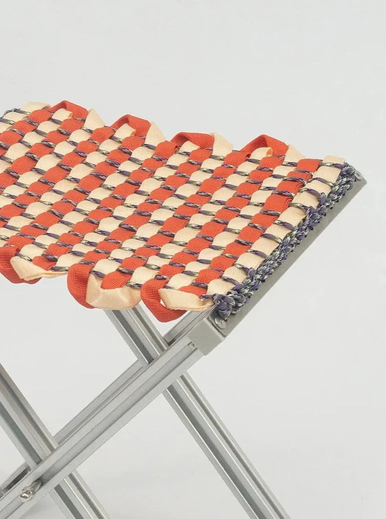Mazha Stool - Cream/Persimmon