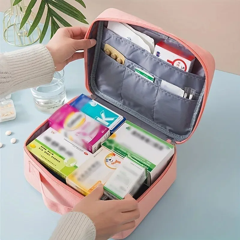 Medicine Storage Box Portable First Aid Bag For Household Carry-on Bags Travel Classification Medicine Storage First Aid Kit