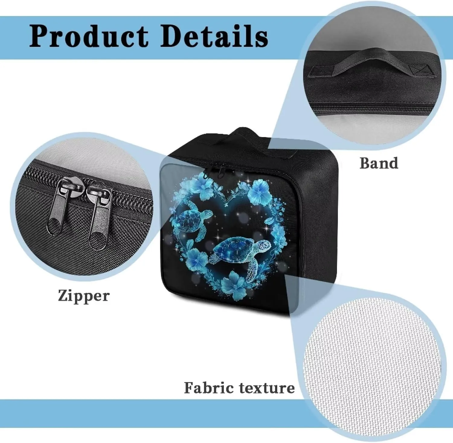 Medium Sized Empty First Aid Bag Blue Turtle First Aid Zipper Pouch Empty Medical Bag Medical Supplies Organizer Bag Empty Travel Medicine Bag for Car Home Camping Hiking