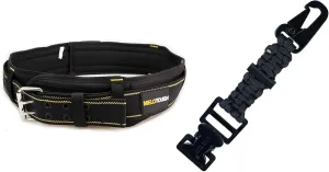 MELOTOUGH Padded Tool Belt, Tactical Glove Clip Braided Paracord Gloves Clips Holder with Flint Rod for Hunting, Hiking, Camping, Outdoor Activities (Black)