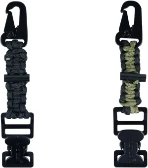 MELOTOUGH Tactical Glove Clip Braided Paracord Gloves Clips Holder with Flint Rod for Hunting, Hiking, Camping, Outdoor Activities (Black Army Green)