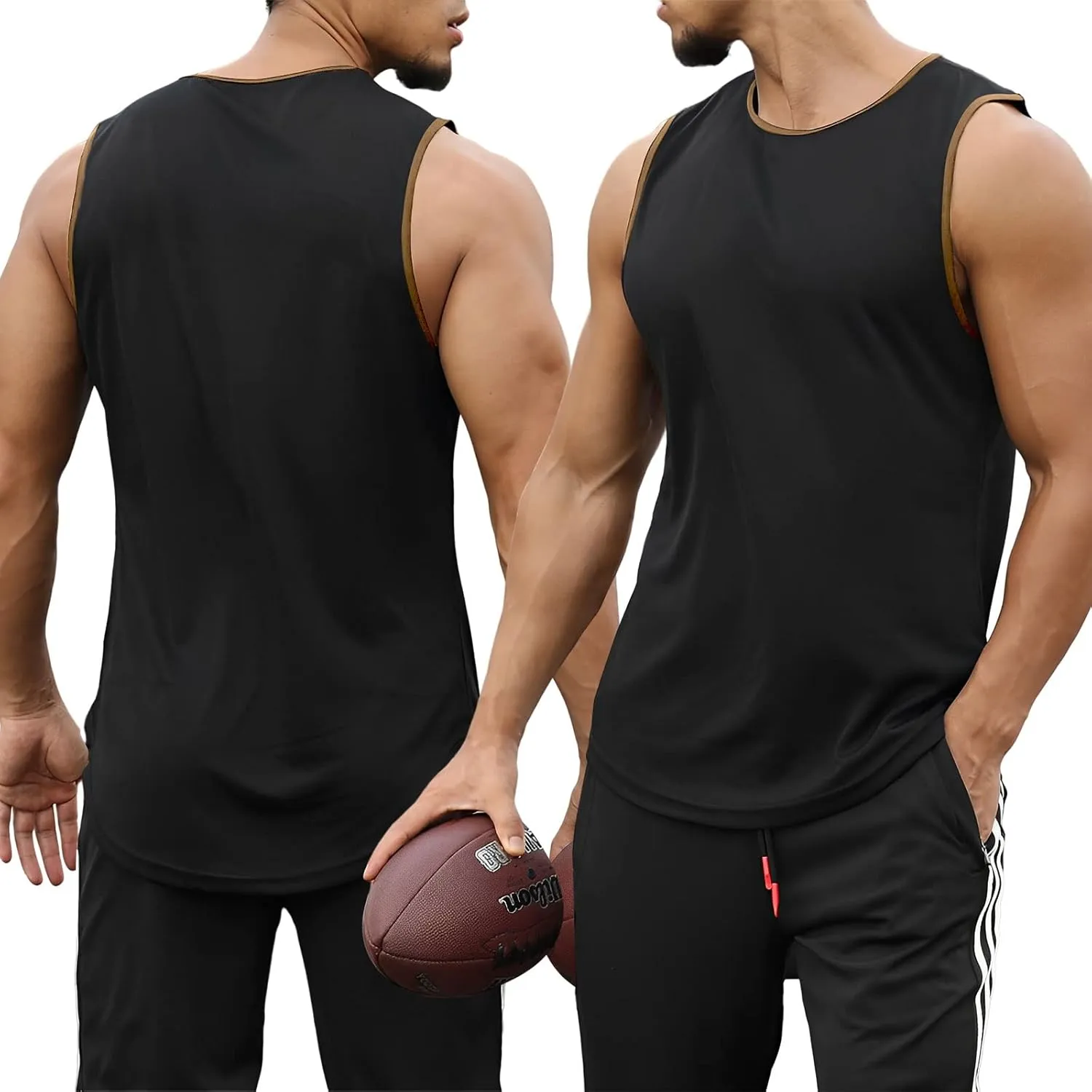 Men's Althletic Quick Dry Gym Muscle Lightweight Breathable Tank Top Workout Sleeveless Tee Bodybuilding Fitness