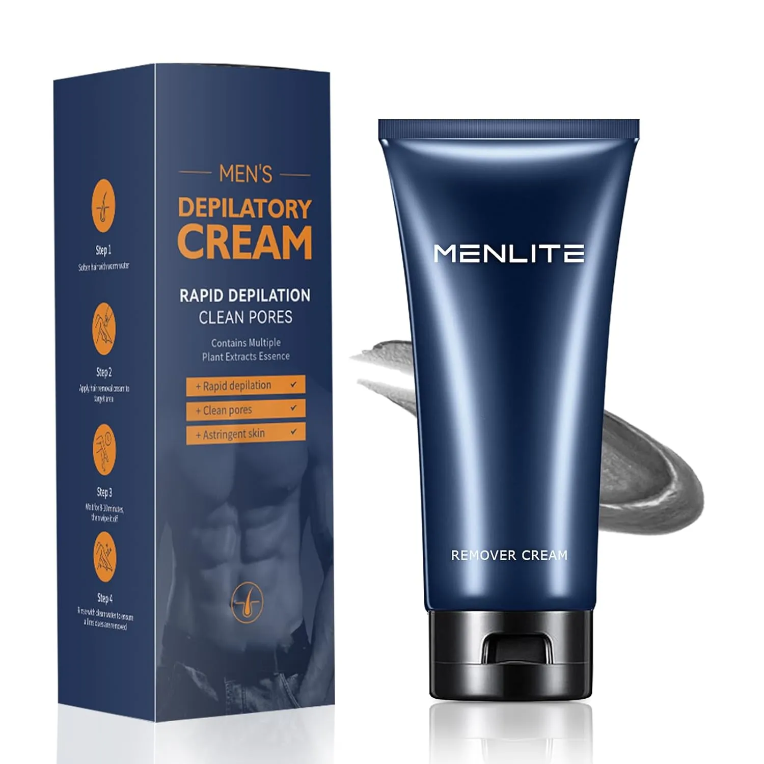 Men's Hair Remover- Premium Depilatory Cream, Skin Friendly Hair Remover Cream For Women and Men, Suitable for sensitive skin, Painless, Soothing (3.38 Fl Oz (Pack of 1))