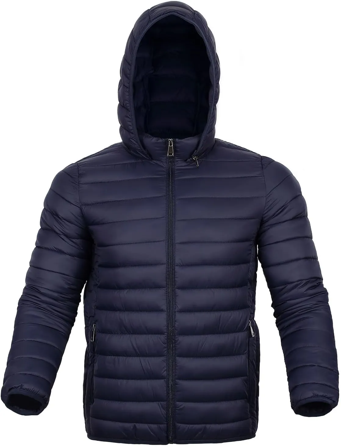 Men's Lightweight Puffer Jacket Down Packable Jacket Winter Coat with Hood