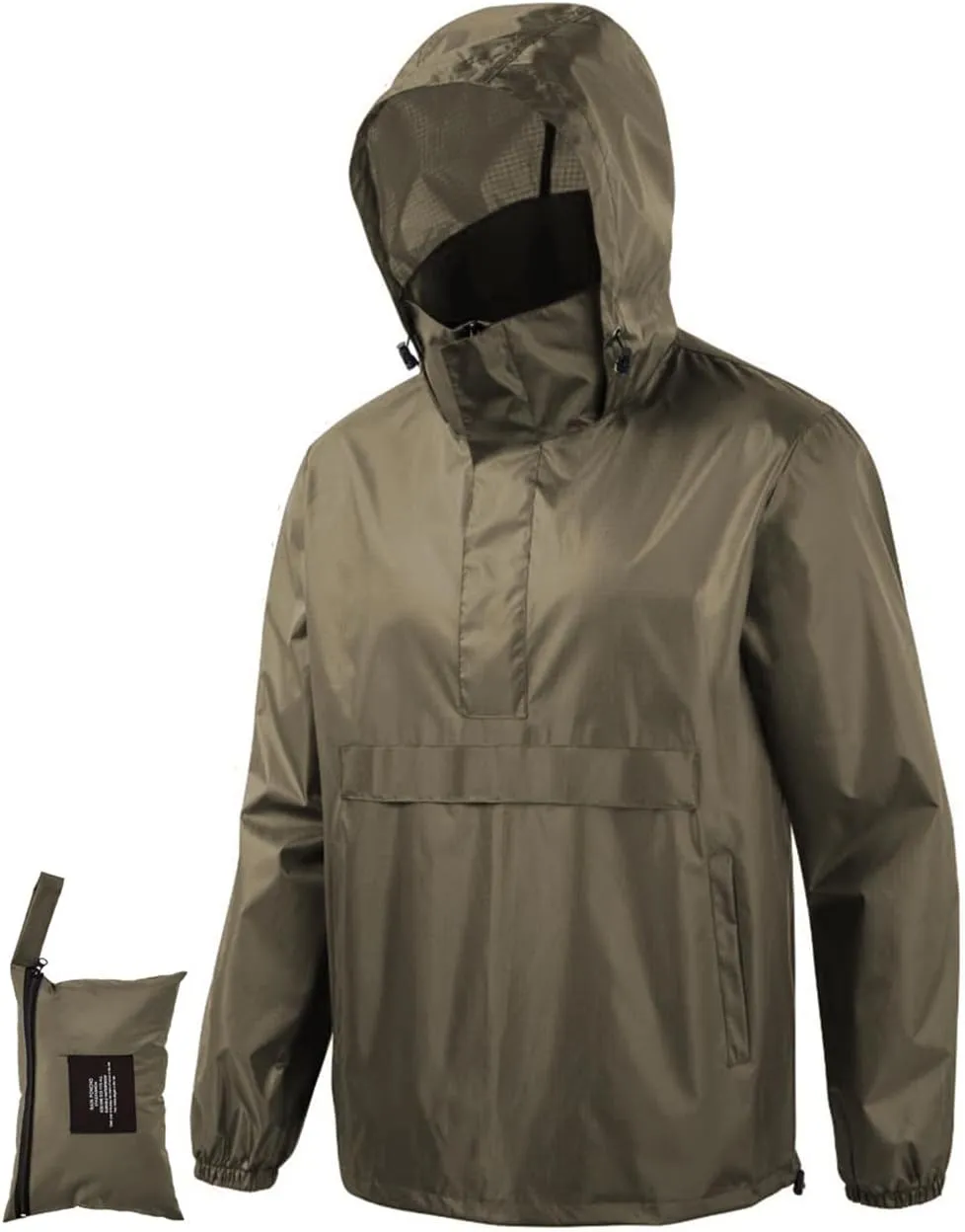 Men's Rain Jacket Waterproof Lightweight Packable Raincoat with Hood for Hiking Travel