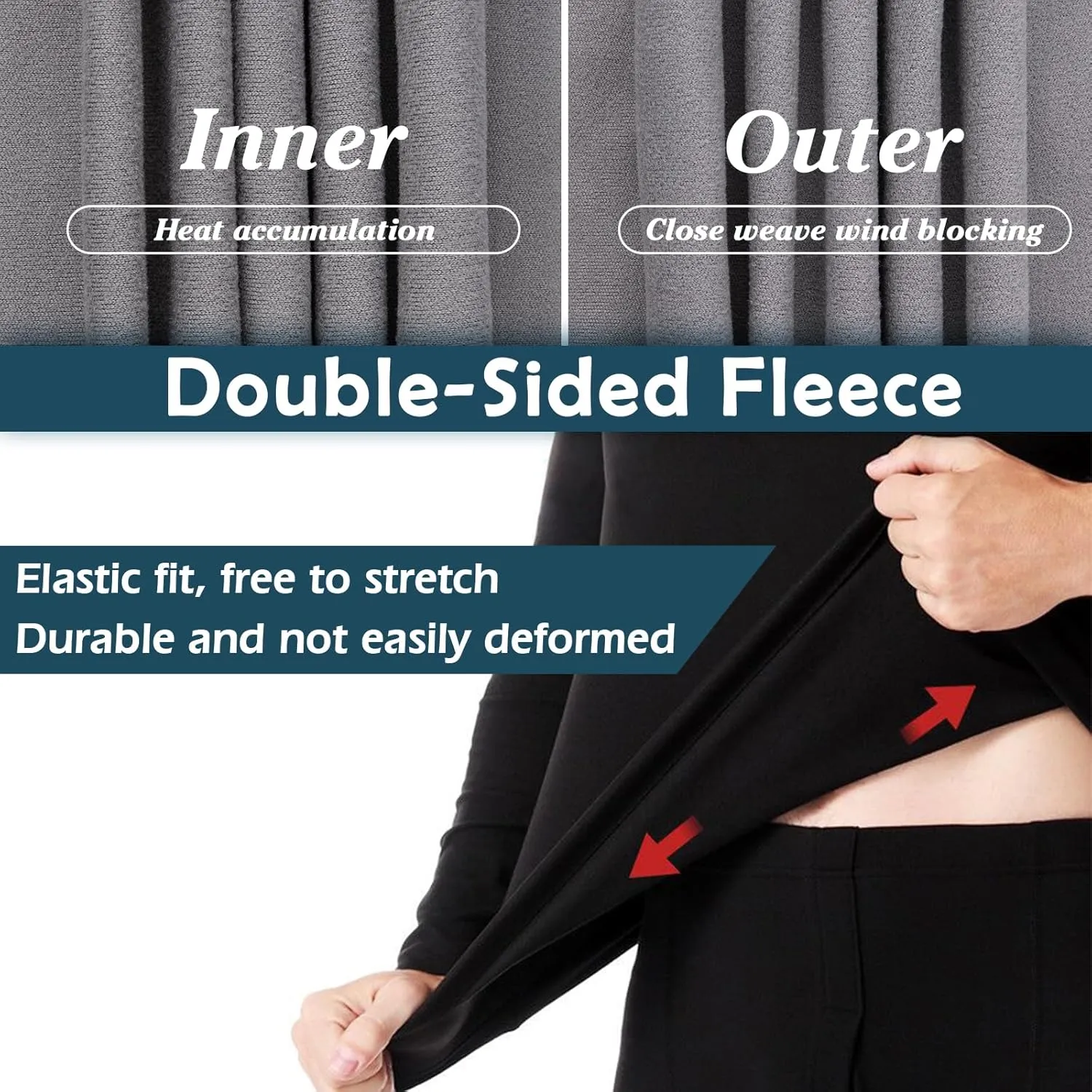 Men's Thermal Pants Soft Thermal Underwear Bottoms Base Layer Long Johns Sexy Low Waist Warm Leggings