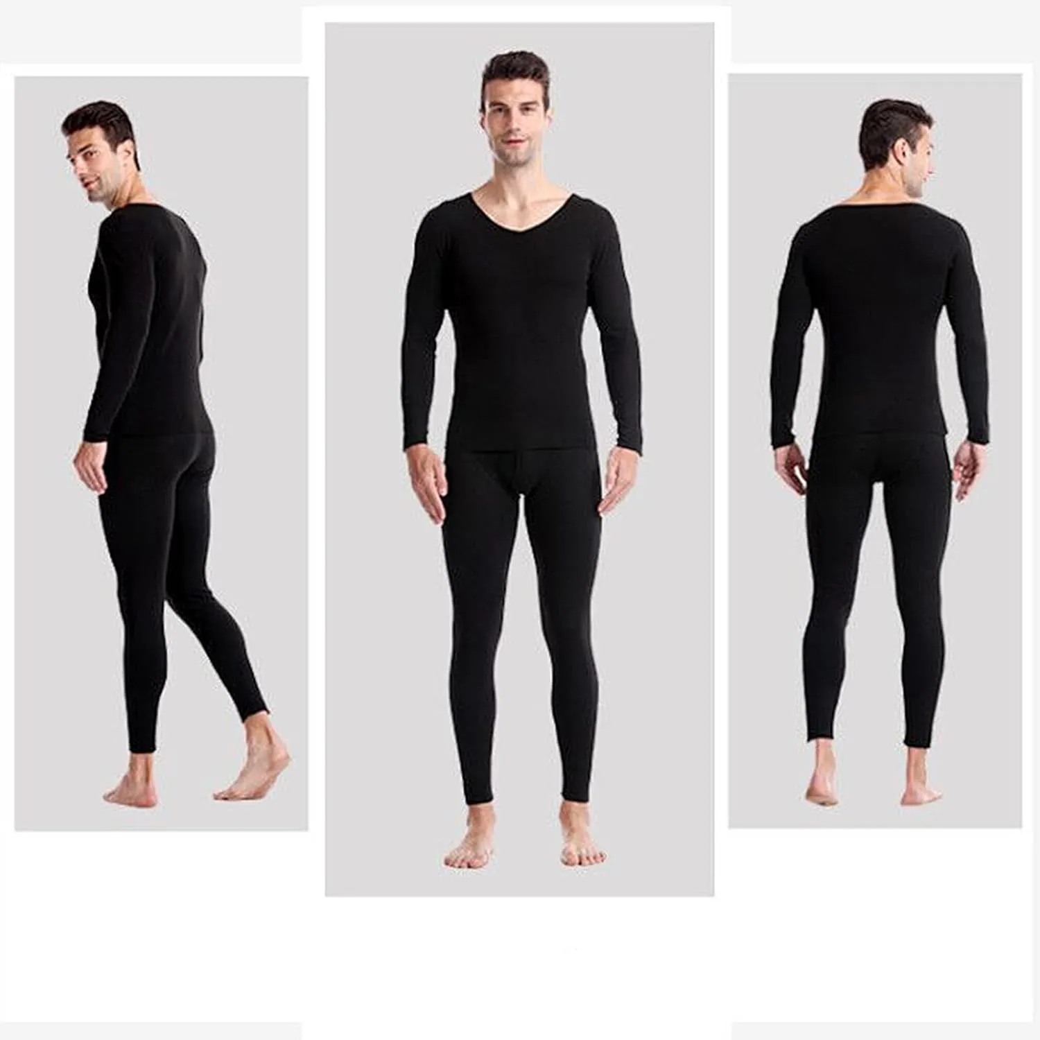Men's Thermal Pants Soft Thermal Underwear Bottoms Base Layer Long Johns Sexy Low Waist Warm Leggings