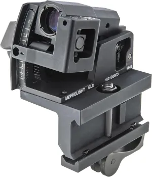 Meprolight GLS 400M Self-Illuminated Reflex Sight for 40mm Grenade Launcher, Adjustable Elevation, Dual Power, Side Mount (623340)