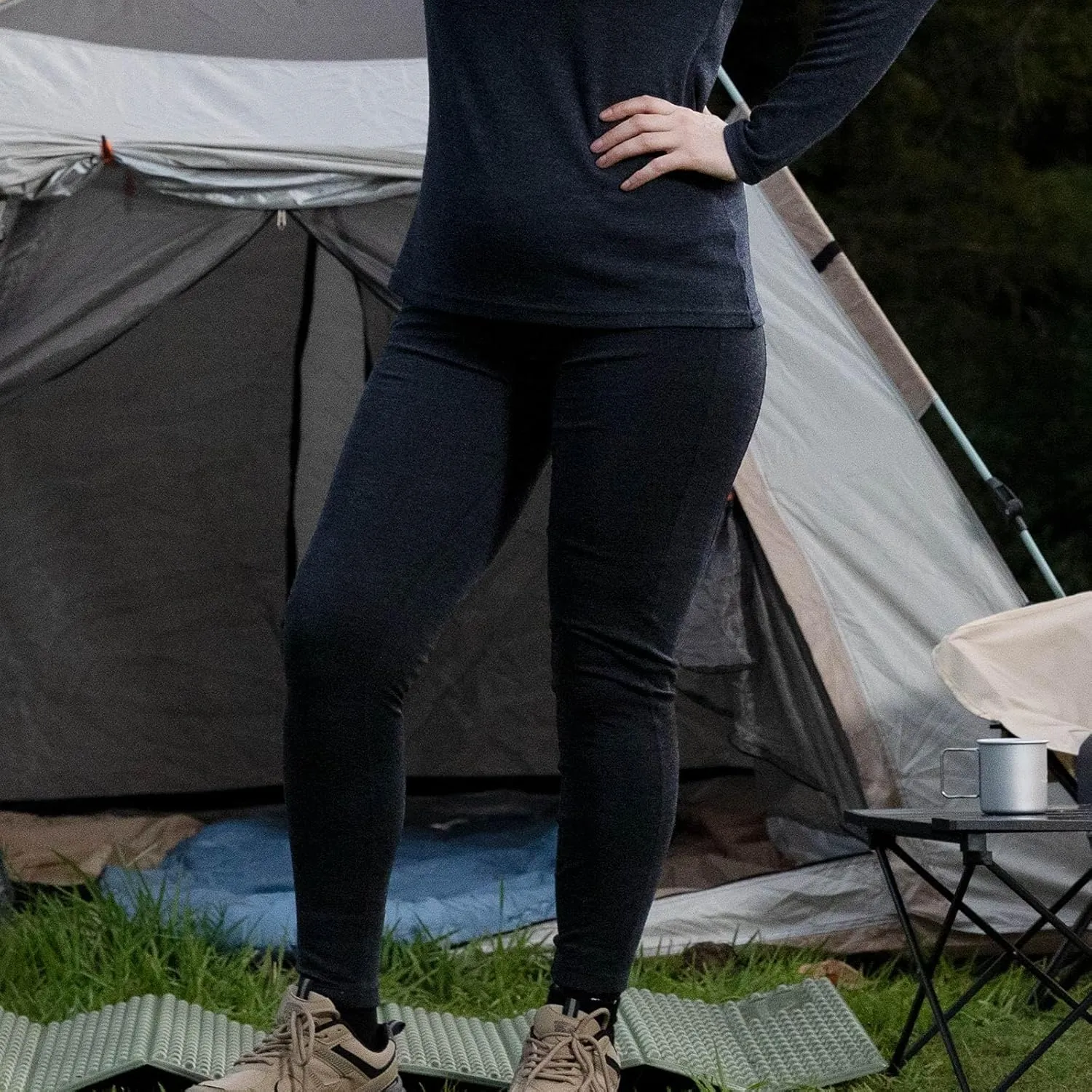 Merino Protect 100% Merino Wool Leggings Womens Thermal Base Layer Pants Long Underwear Soft Long Johns for Hiking Skiing