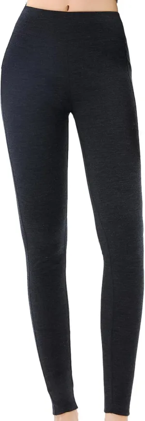 Merino Protect 100% Merino Wool Leggings Womens Thermal Base Layer Pants Long Underwear Soft Long Johns for Hiking Skiing