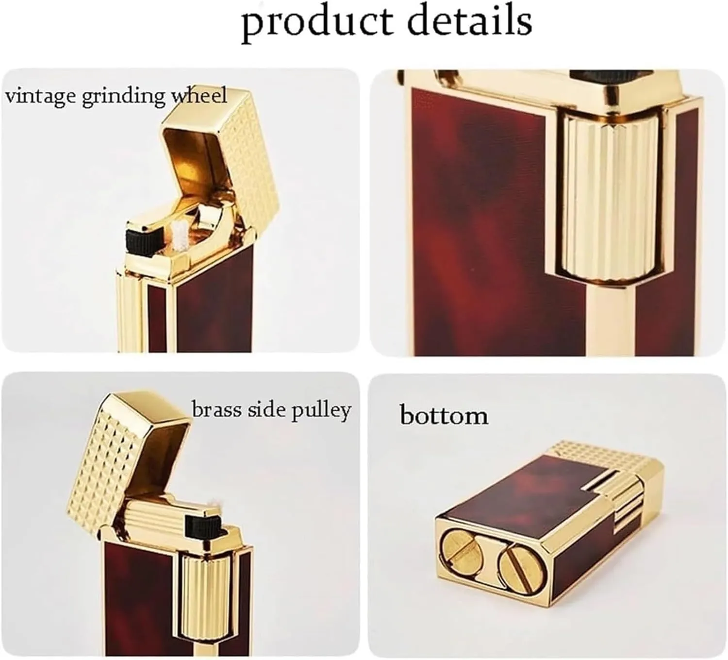 Metal Grinding Wheel Kerosene Lighter, Flint Wheel Soft Flame Lighter, Brass Lighter, Classic Flip Cover, Turn-On Sound, High-End Retro Collection Gift for Men Dad Husband(Silver)