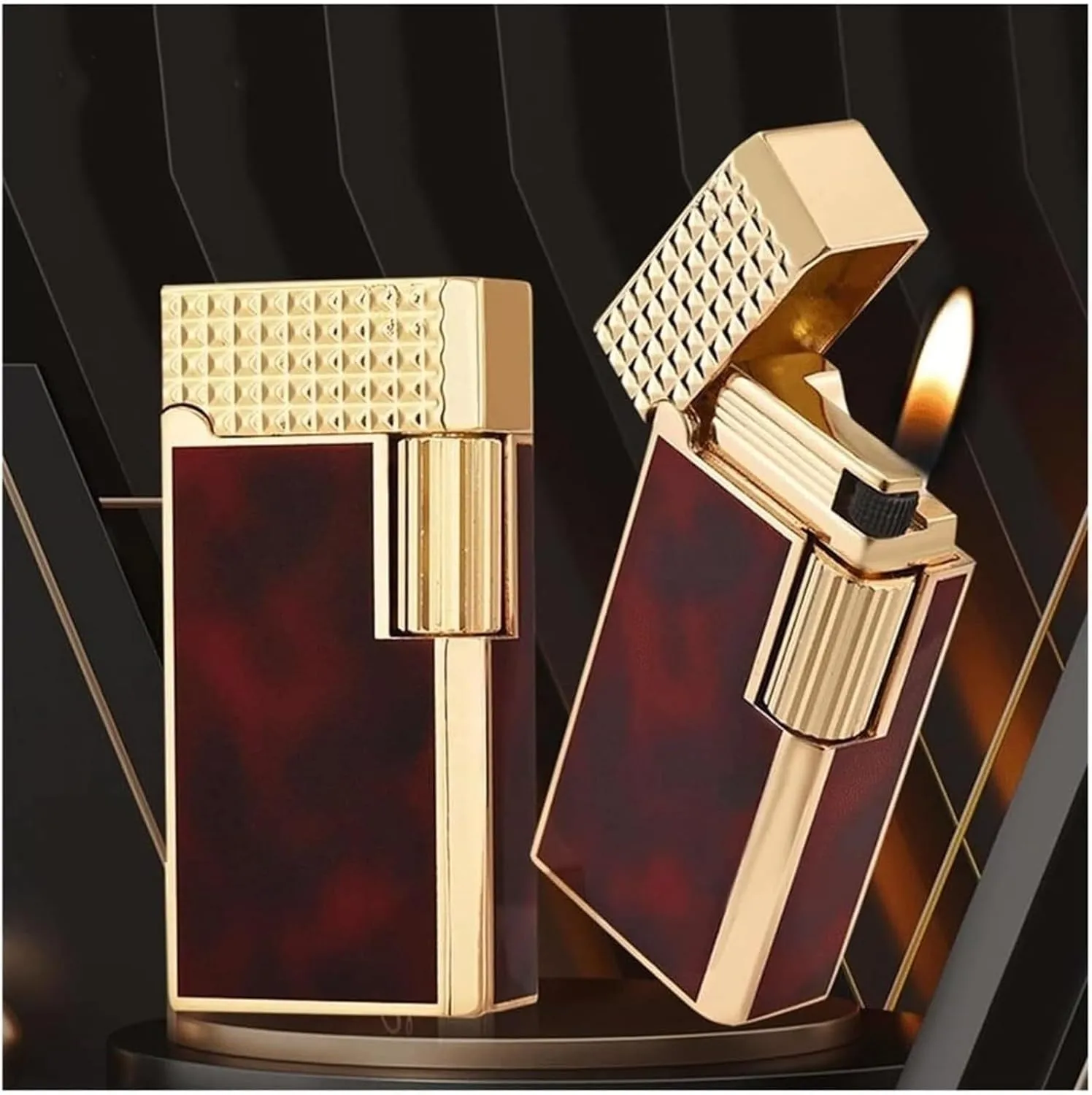 Metal Grinding Wheel Kerosene Lighter, Flint Wheel Soft Flame Lighter, Brass Lighter, Classic Flip Cover, Turn-On Sound, High-End Retro Collection Gift for Men Dad Husband(Silver)
