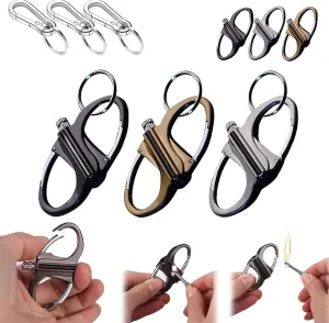 Metal Keychain Lighter - Hidden Forever Lighter Keychain, Permanent Key Chain Lighters Match Strike, Reusable Fire Starter Key Ring, Waterproof Metal Lighters for Outdoor, Car & Home (3 Mix)