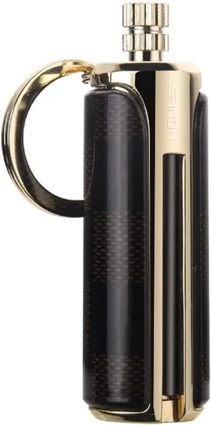 Metal waterproof permanent match lighter, keychain convenient to carry, can be used multiple times, can be filled with kerosene, economical and environmentally friendly, men's gift (fuel not included)