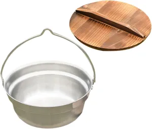 Mikikit 1set Stainless Steel Camping Pot Sturdy Outdoor Cooking Pots for Soup Ramen and Rice Health Safety Non- to Clean for Home Camping Use