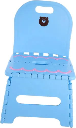 Mikinona Portable Cartoon Folding Chair with Back Support Compact Lightweight Step Stool for Outdoor Activities Like Fishing Camping and Picnics Easy to Store and Carry