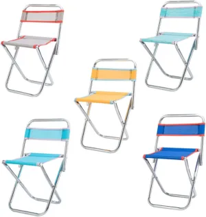 Milisten Folding Chair Portable Outdoor Fishing Stool Lightweight Mesh Camping Chair for Travel Collapsible Design Random Color for Camping Fishing and Outdoor Activities